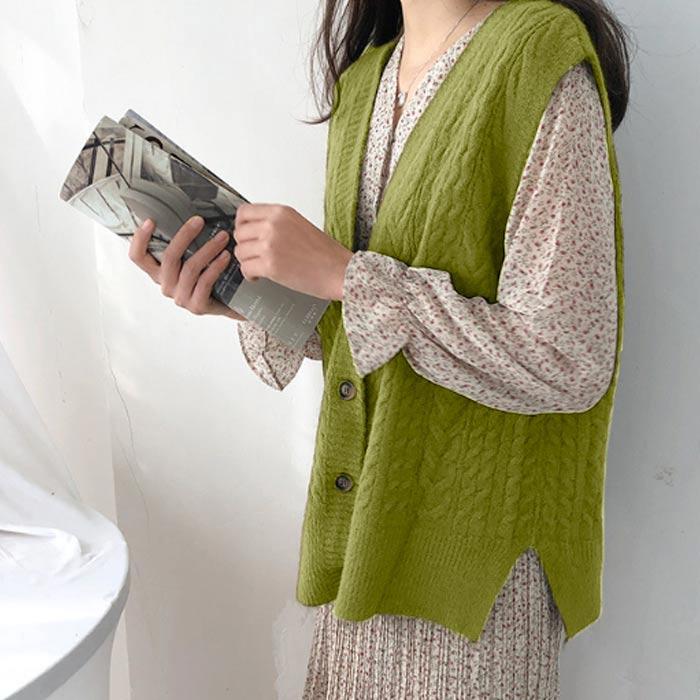 Super Beauty グレー ケーブルニットベスト 42 ケーブルニットベスト - グレー - レディース | H&M JP