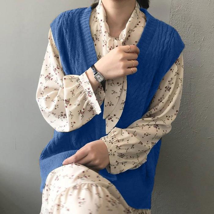 Super Beauty グレー ケーブルニットベスト 42 ケーブルニットベスト - グレー - レディース | H&M JP