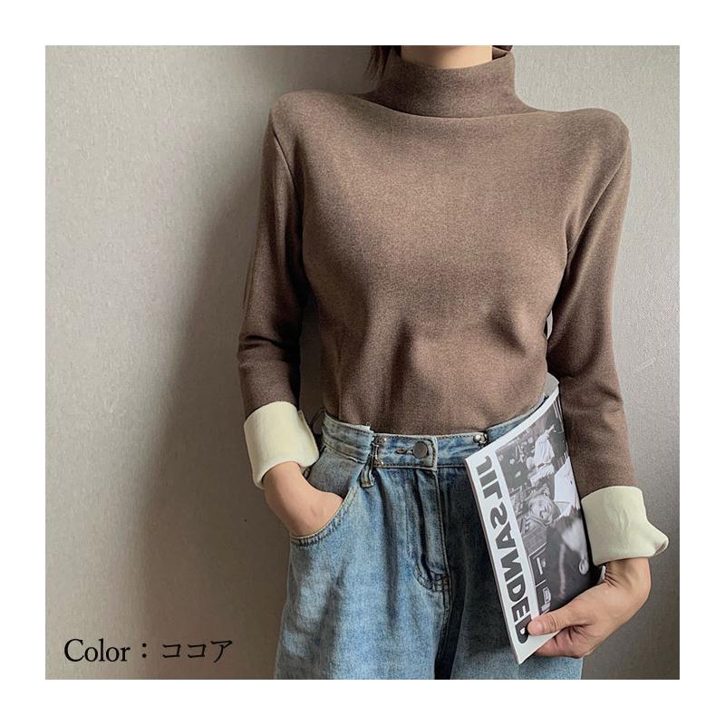 1476円 クーポンで！ インナー レディース 裏起毛 秋 冬 黒 おしゃれ かわいい インナー トップス ハイネック タートルネック 極暖 [郵2]^t964^ | uricca | 09