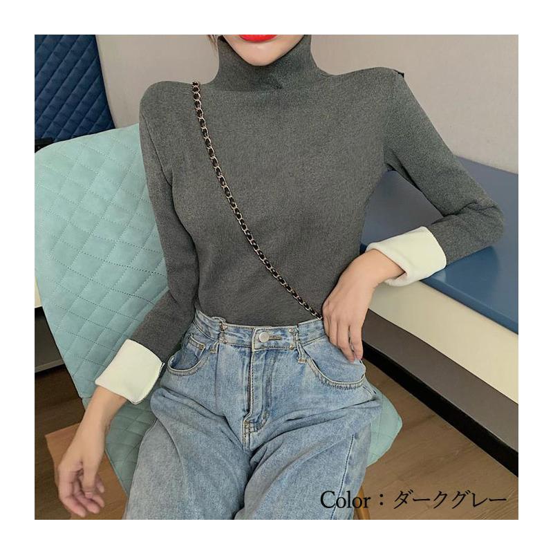 1476円 クーポンで！ インナー レディース 裏起毛 秋 冬 黒 おしゃれ かわいい インナー トップス ハイネック タートルネック 極暖 [郵2]^t964^ | uricca | 13