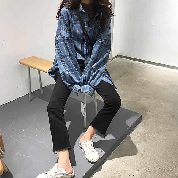 チェックシャツ レディース 韓国 カジュアル 大きいサイズ 長袖