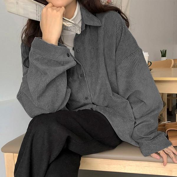 シャツ レディース コーデュロイ 長袖 おしゃれ 大きめ 秋 冬 黒 ベージュ シンプル 大きいサイズ 体型カバー トップス V135 V135 Raspberry 通販 Yahoo ショッピング