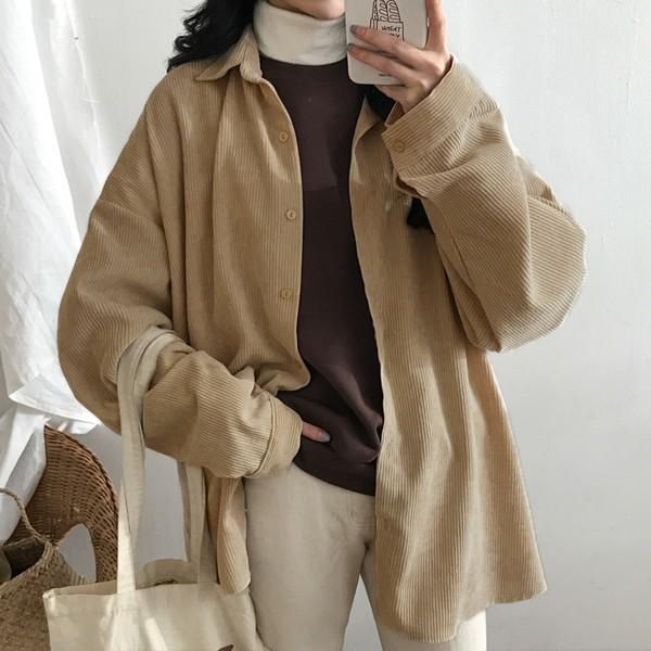 シャツ レディース コーデュロイ 長袖 おしゃれ 大きめ 秋 冬 黒 ベージュ シンプル 大きいサイズ 体型カバー トップス V135 V135 Raspberry 通販 Yahoo ショッピング