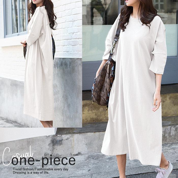 ワンピース 夏 春 レディース 半袖 Tシャツ ロング 大きいサイズ 膝丈