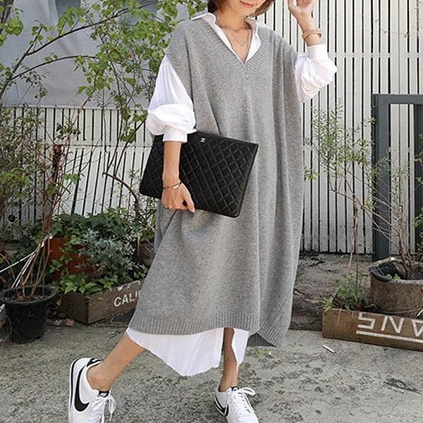 ワンピース ニットワンピース ニット モヘアニット ベスト レディース 長袖 秋 冬 ロング ゆったり 大きいサイズ ワンマイル 送料無料 W598 W598 Uricca ウリッカ By Raspberry 通販 Yahoo ショッピング