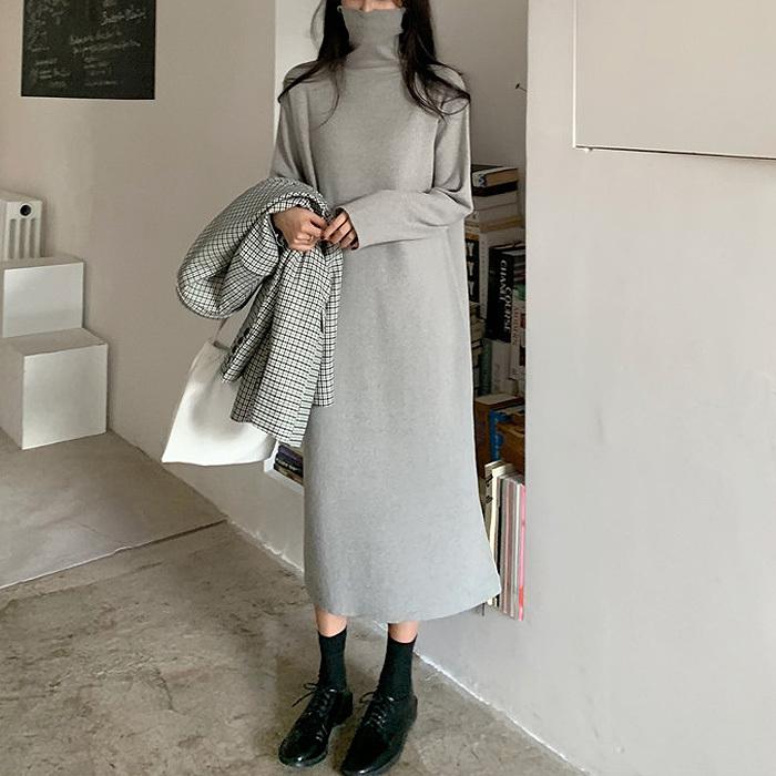 ニットワンピース ワンピース ニット ロング ミモレ丈 膝丈 タートルネック スリット ワンピ レディース W647 W647 Uricca ウリッカ By Raspberry 通販 Yahoo ショッピング