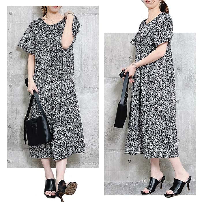 1836円 クーポンで！ ワンピース レディース 春 夏 おしゃれ 小花柄 花柄 総柄 ギャザー フレア きれいめ 上品 かわいい [郵1.5]^w660^ | uricca | 18