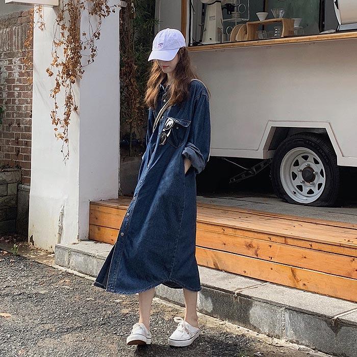 アウター デニム コート シャツ デニムコート デニムシャツ レディース ロングシャツ ワンピース 羽織 前開き 秋 (送料無料)^w692^ | uricca | 08