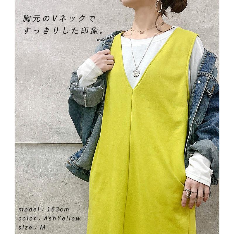 1396円 クーポンで！ ワンピース ジャンパースカート ジャンスカ レディース 秋 冬 黒 白 おしゃれ かわいい ノースリーブ  ロング [郵3]^w702^ | uricca | 20