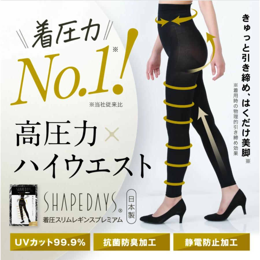 SHAPEDAYS 着圧スリムレギンス プレミアム ハイウエスト 高圧力 SHAPEDAYS 着圧スリムレギンス プレミアム ハイウエスト 高圧力