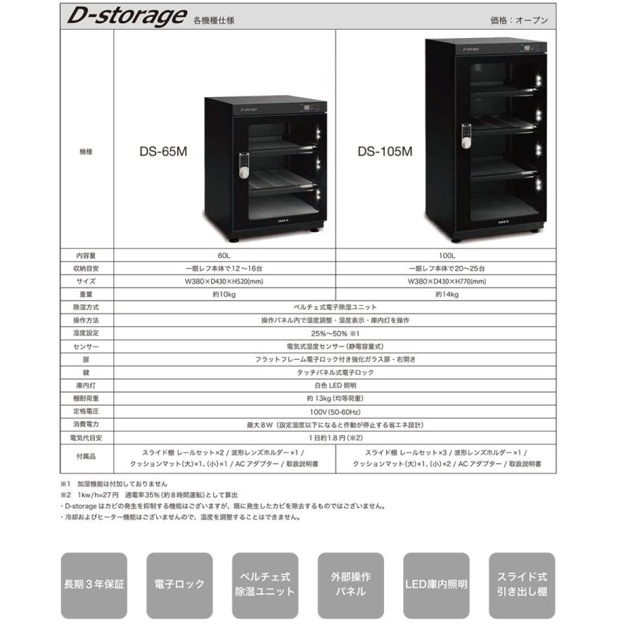 Idex 防湿庫 D Storage ディーストレージ Ds 65m 60l デジタル防湿保管庫 カメラ保管庫 カビ防止 電子ロック ペルチェ式電子除湿 Led照明 スライド棚 3年保証 Zi00 0172 らすた 通販 Yahoo ショッピング