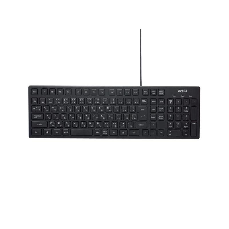 BUFFALO USB接続 有線スタイリッシュキーボード ブラック BSKBU15BK | 