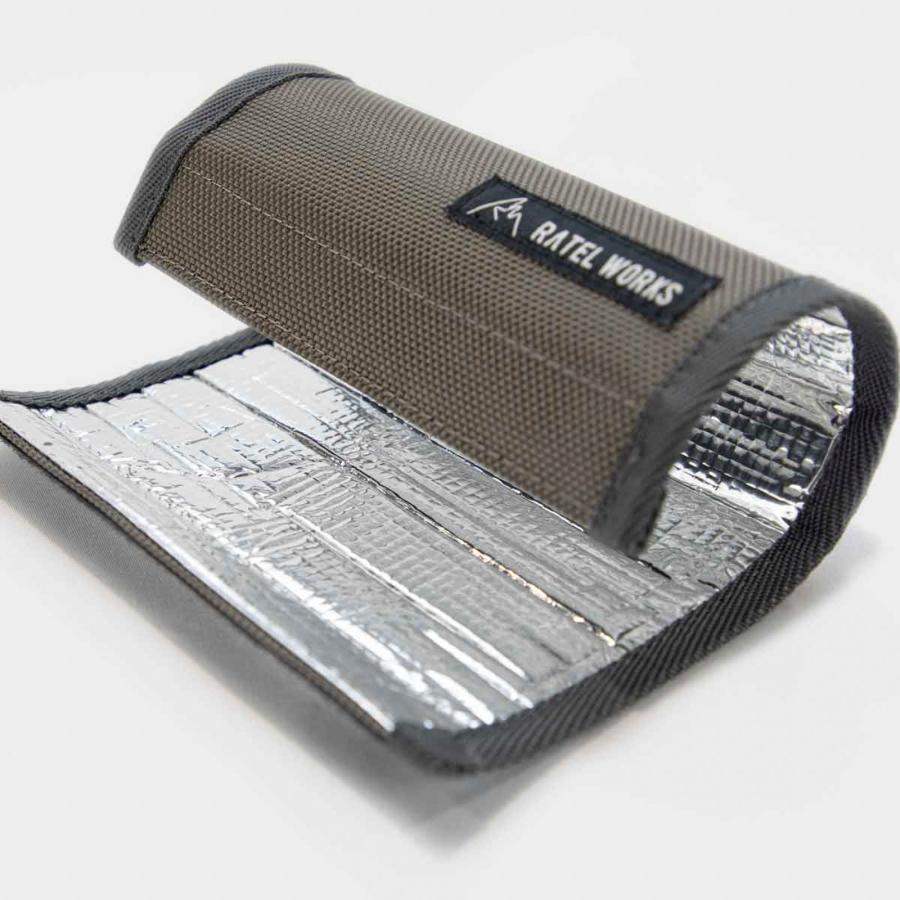 CB缶カバー THERMO SHIELD サーモシールド RATELWORKS ラーテルワークス キャンプ CB缶 保護カバー 遮熱 アルミ蒸着フィルム ブラック グレージュ RWS0337 | RATEL WORKS | 12
