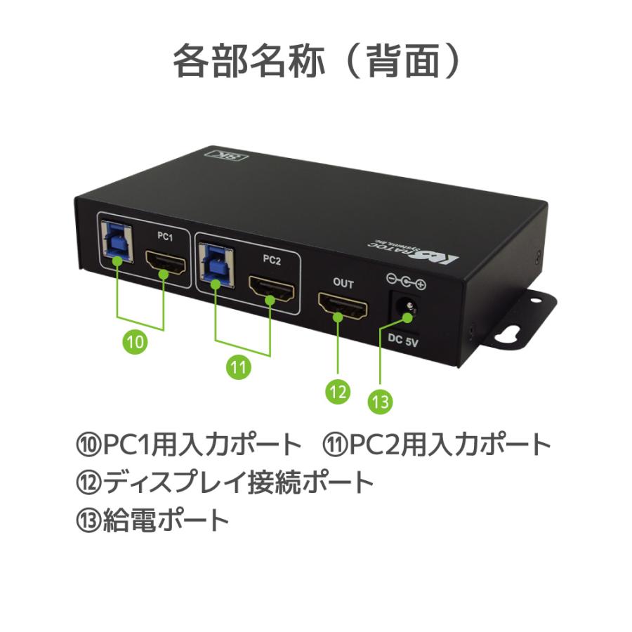 8K60Hz/4K120Hz対応 HDMIパソコン切替器（2台用）RS-260UH-8K |  | 15