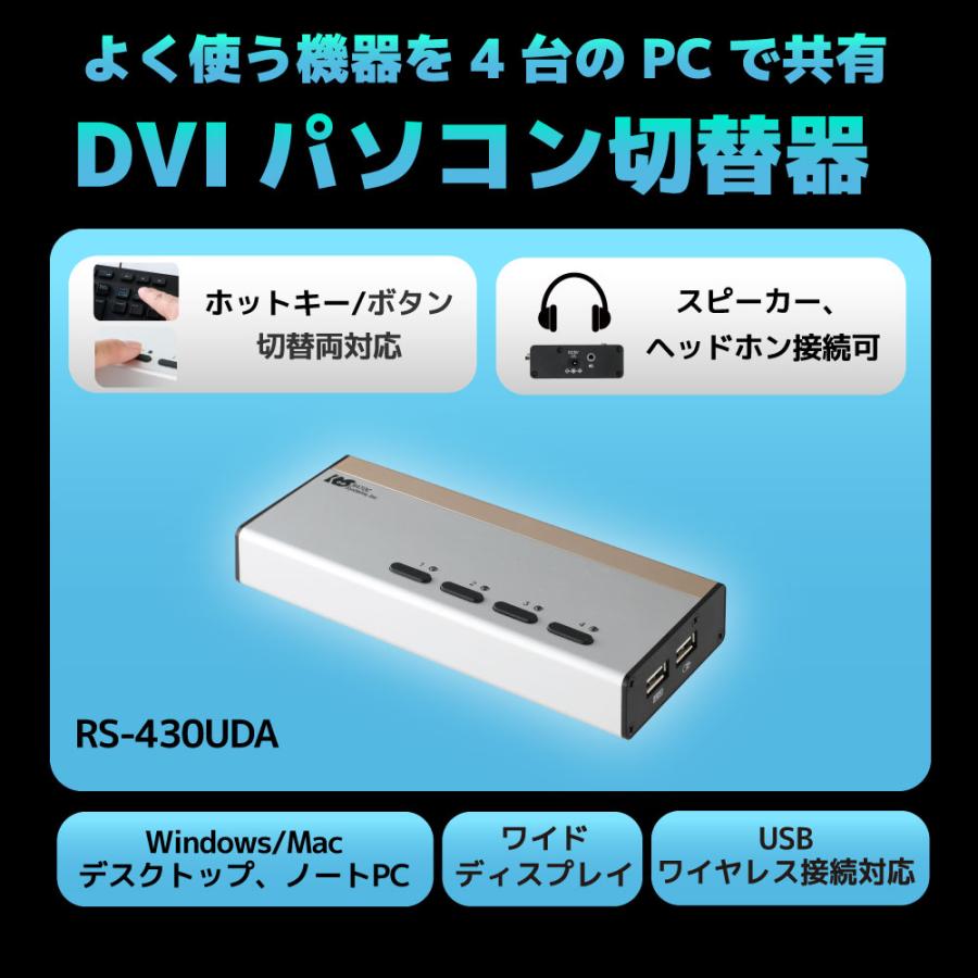 RATOC Systems（ラトックシステム） USB接続 DVI Audio対応 (PC4台用