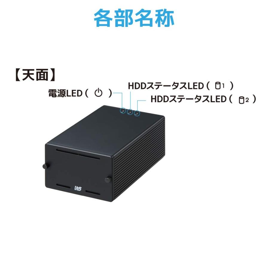 USB3.2 Gen2 RAIDケース (2.5インチ HDD SSD 2台用 10Gbps 対応) RS 