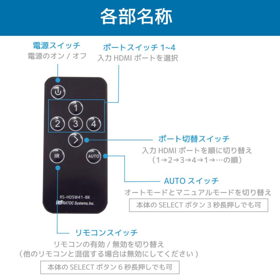 8K 60Hz 4K 120Hz 対応 4入力1出力 セレクター HDMI 切替器 RS