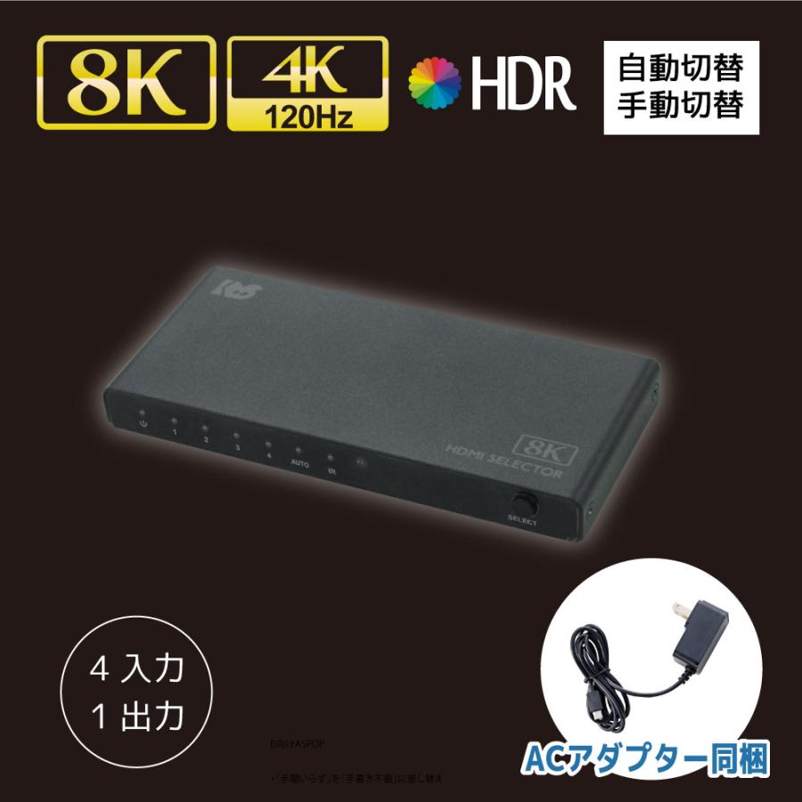 RATOC Systems（ラトックシステム） 8K 60Hz 4K 120Hz 対応 4入力1出力