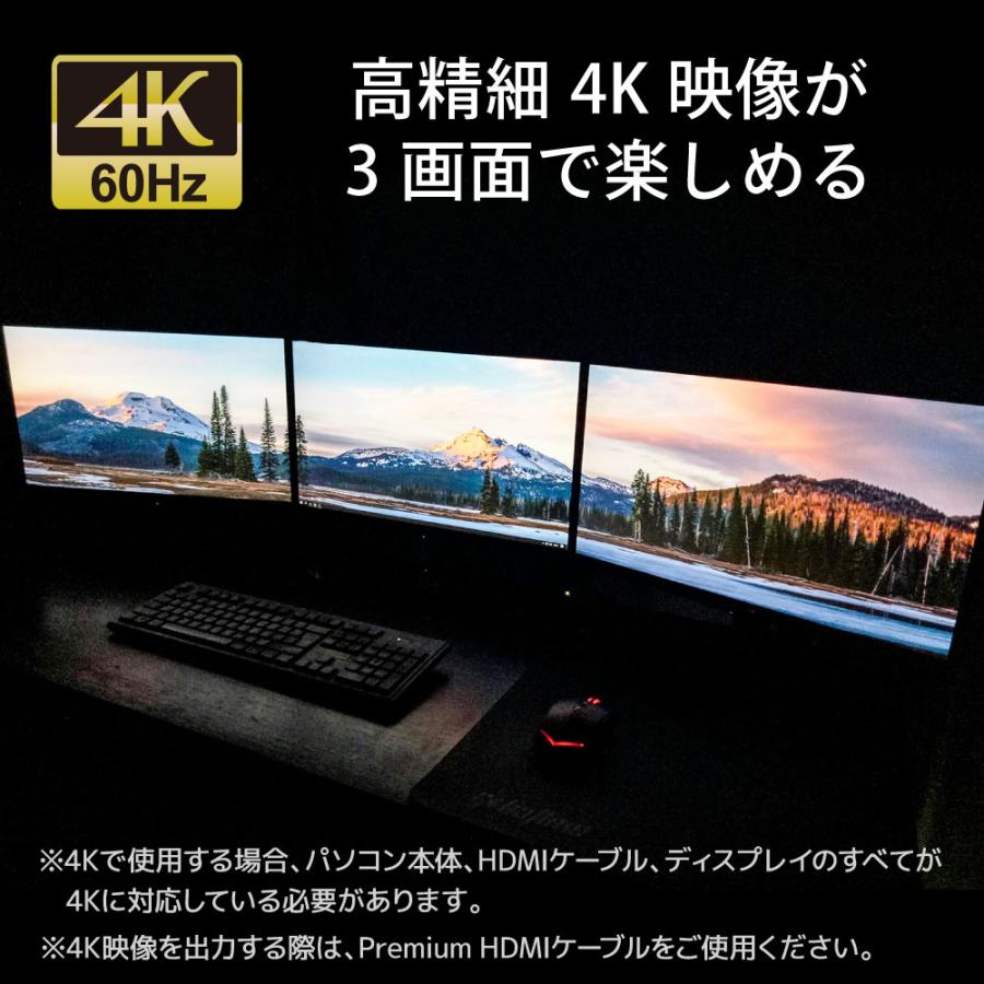 トリプルディスプレイアダプター (最大4K60Hz・PD対応) RS-UCHD3-PD |  | 03