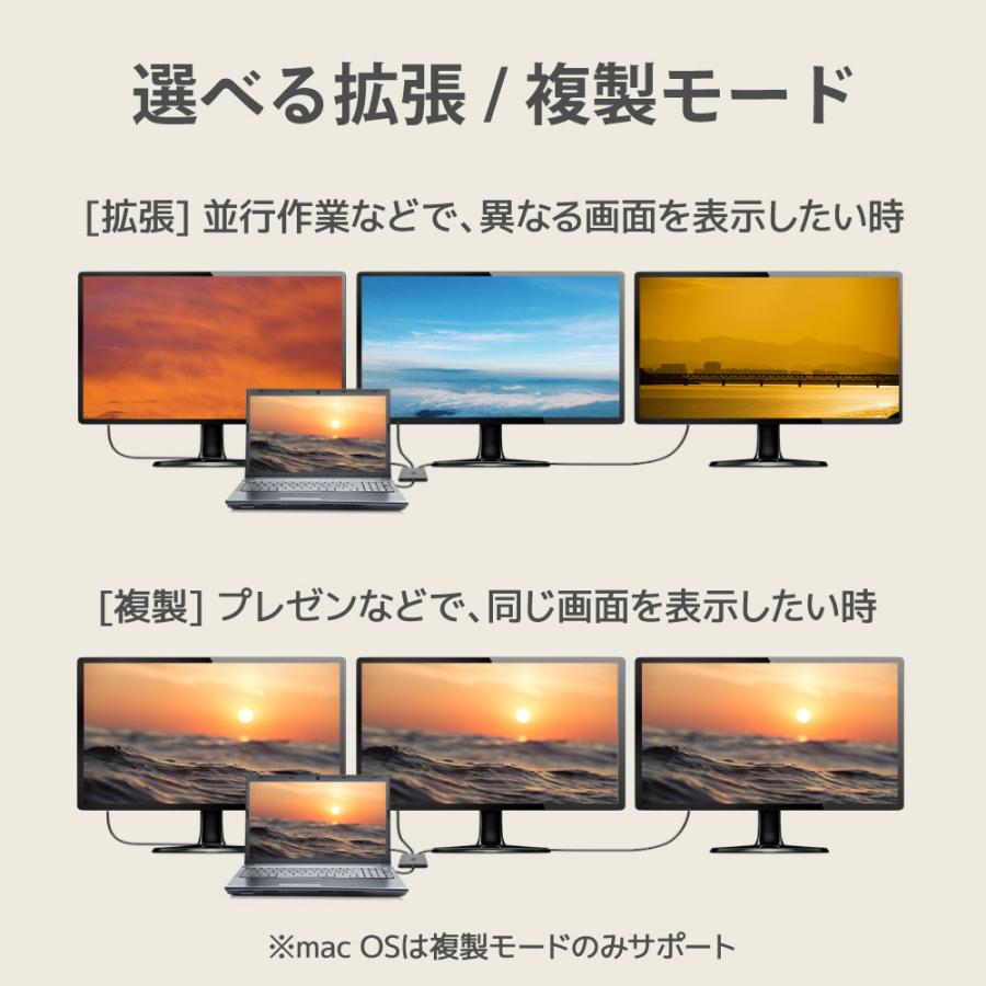 トリプルディスプレイアダプター (最大4K60Hz・PD対応) RS-UCHD3-PD |  | 05