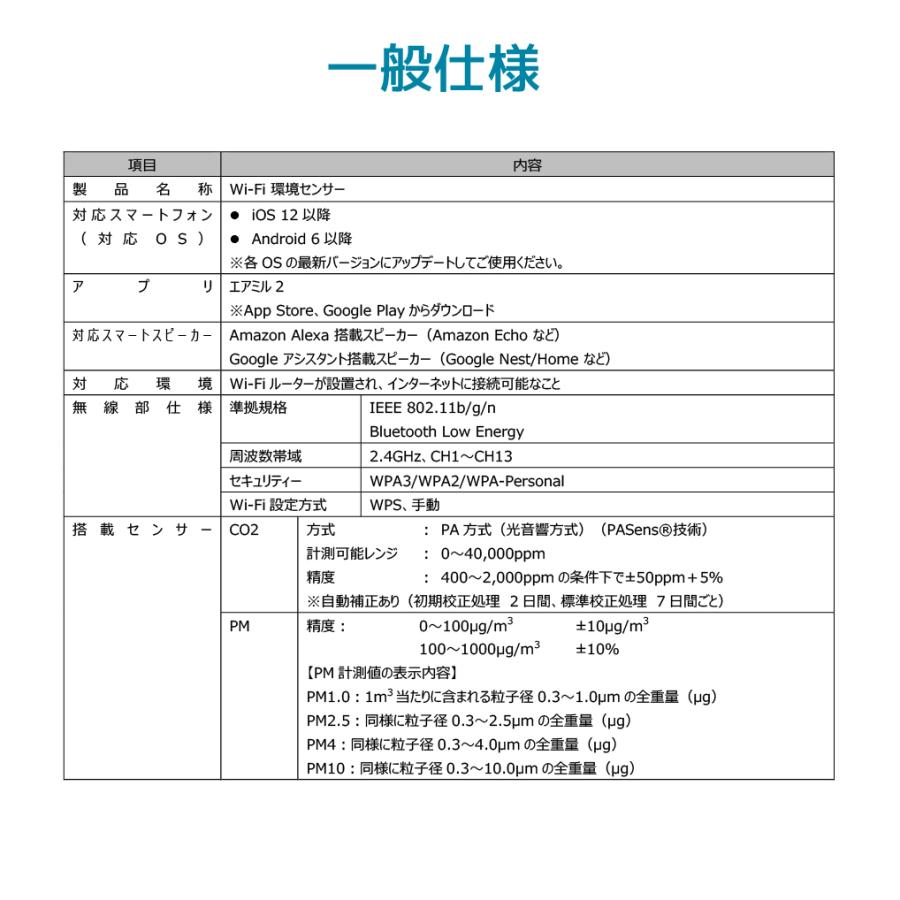 Wi-Fi 環境センサー RS-WFEVS2A CO2センサー CO2濃度センサー CO2濃度 二酸化炭素 センサー 計測 測定 CO2 スマホ 通知｜ratoc｜14