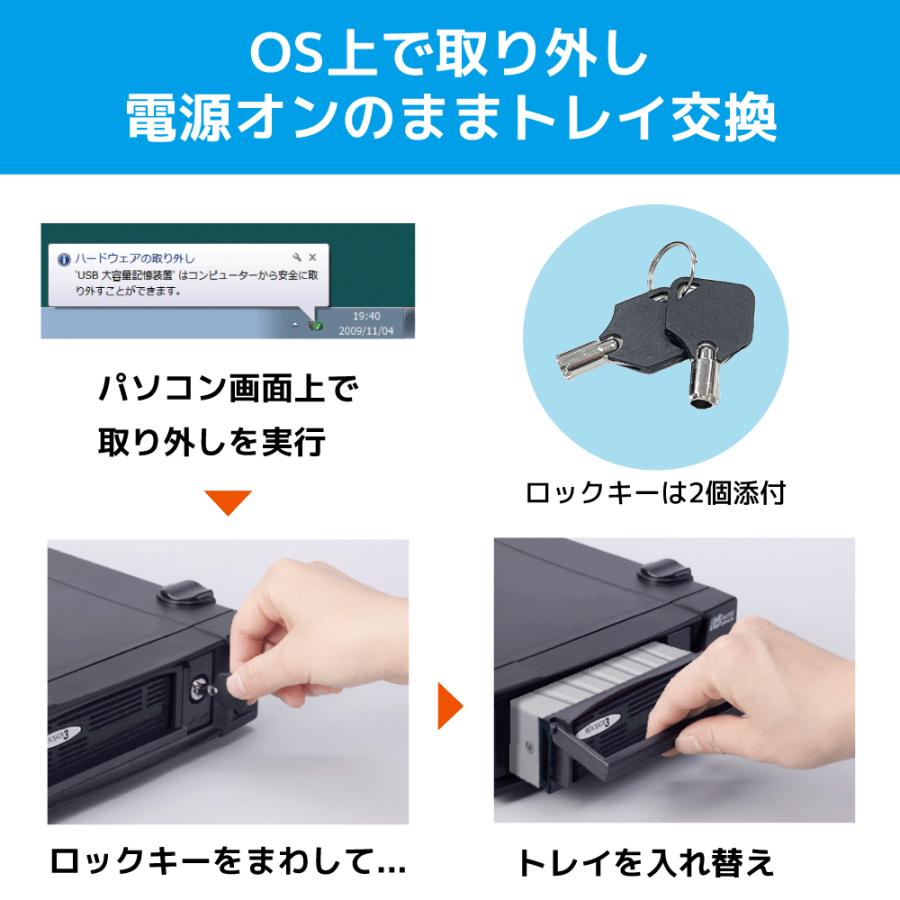 USB3.0 eSATA リムーバブルケース (外付け1ベイ) SA3-DK1-EU3Z HDD ケース 3.5 2.5 HDDケース 3.5インチ 2.5インチ USB_4