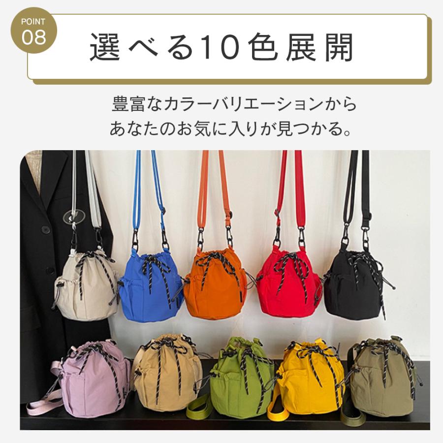 （全10色） ショルダーバッグ レディース メンズ バッグ 小さめ ナイロン 耐水 ポシェット 可愛い アウトドア サコッシュ 軽量 斜めがけ 巾着 多収納 | RATOM | 19