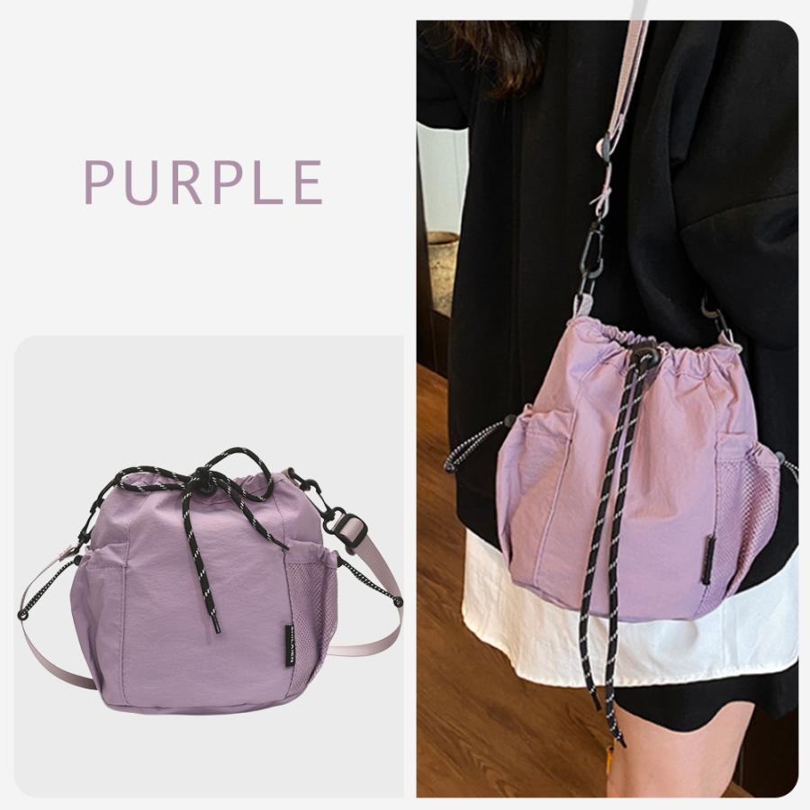 （全10色） ショルダーバッグ レディース メンズ バッグ 小さめ ナイロン 耐水 ポシェット 可愛い アウトドア サコッシュ 軽量 斜めがけ 巾着 多収納 | RATOM | 22