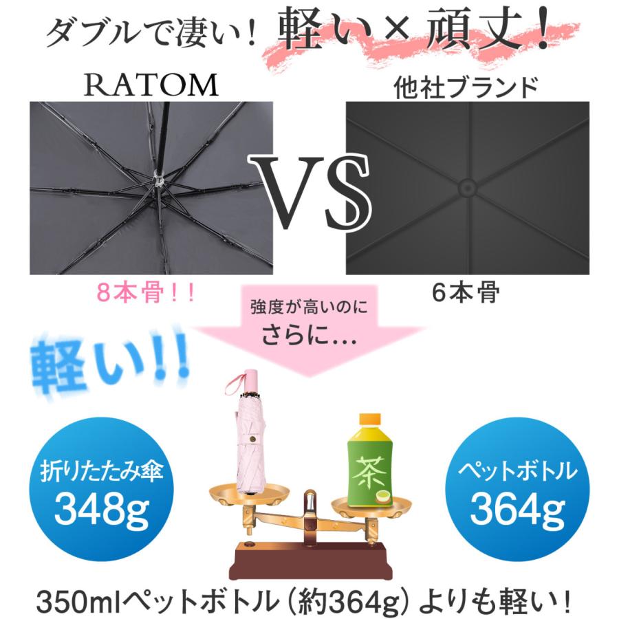 傘 折りたたみ傘 折り畳み傘 レディース 軽い かわいい 軽量 晴雨兼用 日傘 完全遮光 大きい おしゃれ UVカット 雨傘 プレゼント | RATOM | 13