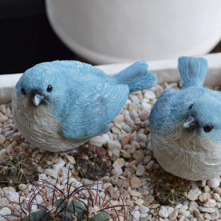 ラピス＆ラズリ 置物 鳥 バード つがい ガーデン とり : ラタンハウス