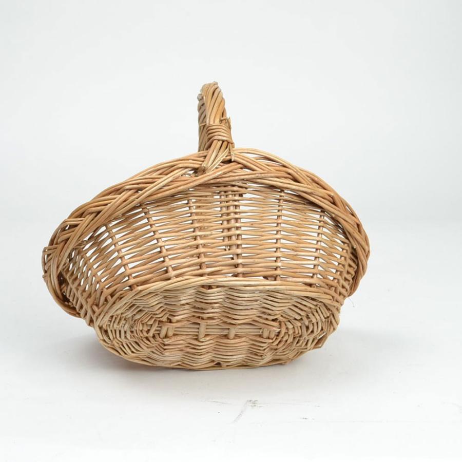 ウィッカーバスケット オーバル型 持ち手付 柳 かご 楕円 : ラタン