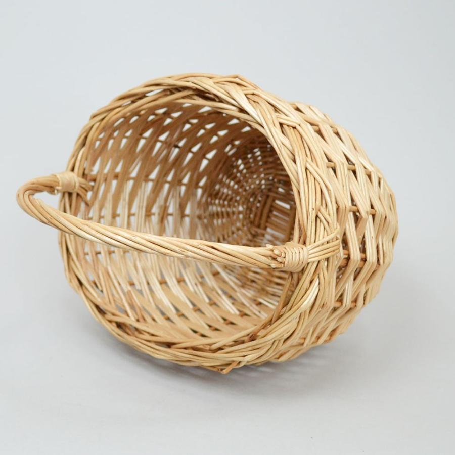 ウィッカーバスケット オーバル 模様 持ち手付き かご : ラタンハウス