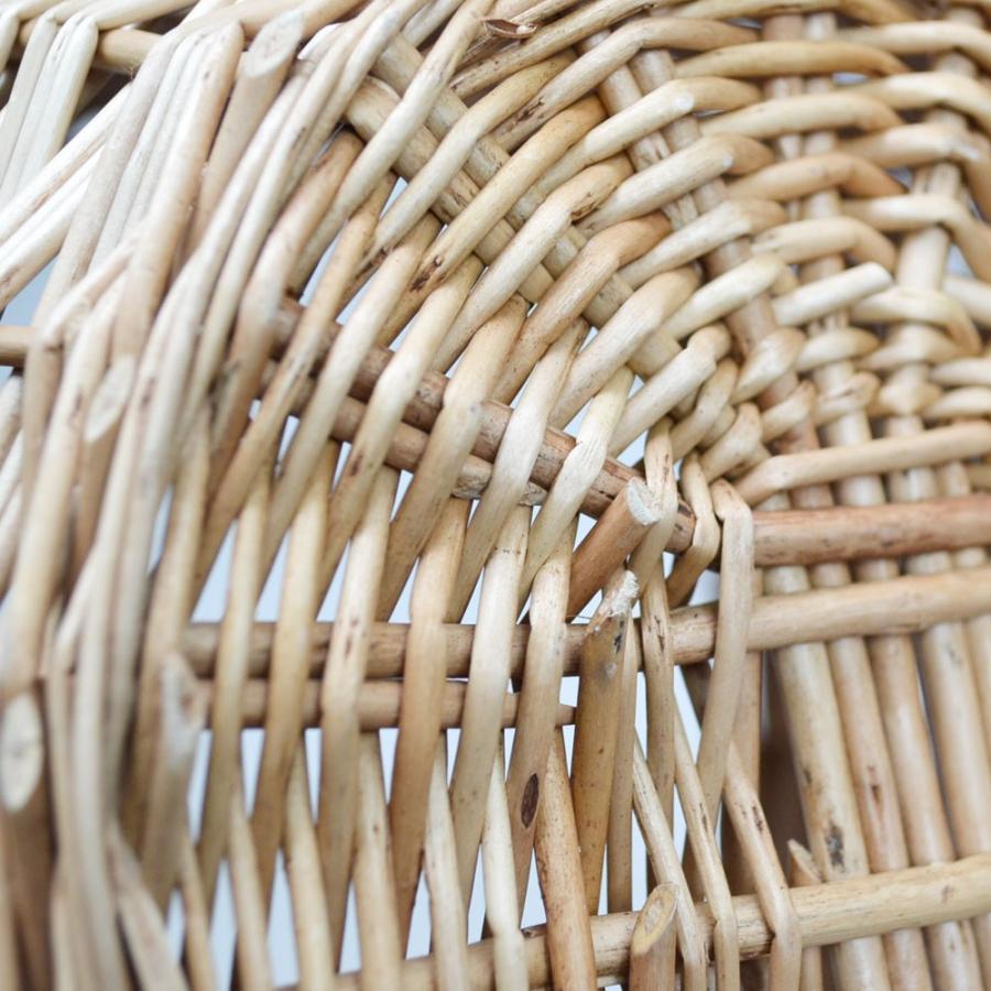 ウィッカーバスケット オーバル 模様 持ち手付き かご : ラタンハウス