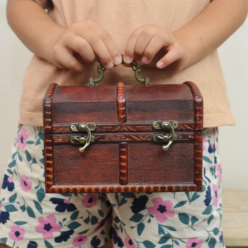 宝箱 アンティーク ブラウン L 収納 おもちゃ ボックス : ラタンハウス