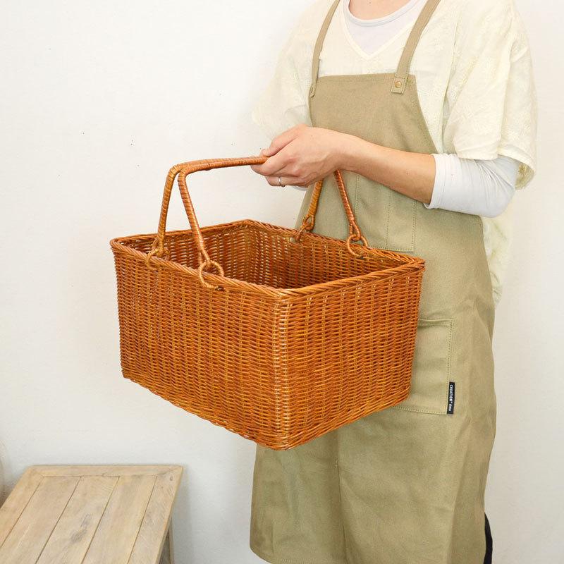 ラタン製 マーケットバスケット L お買い物かご ピクニック