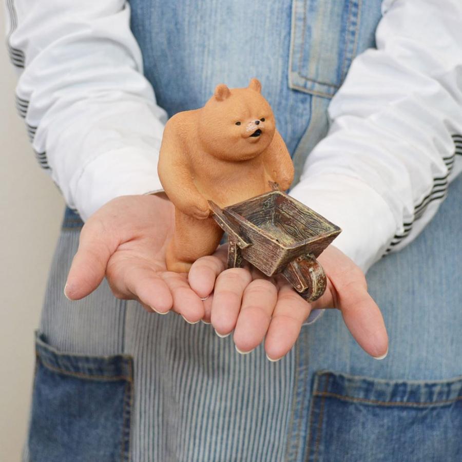 ダッドベア カート レジン ガーデン オブジェ クマ 置物 : ラタン