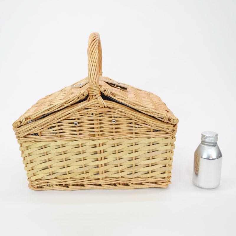 ピクニックバスケット ハウス ラタン 深型スクエア ピクニックバスケット ねじり手 籐かご