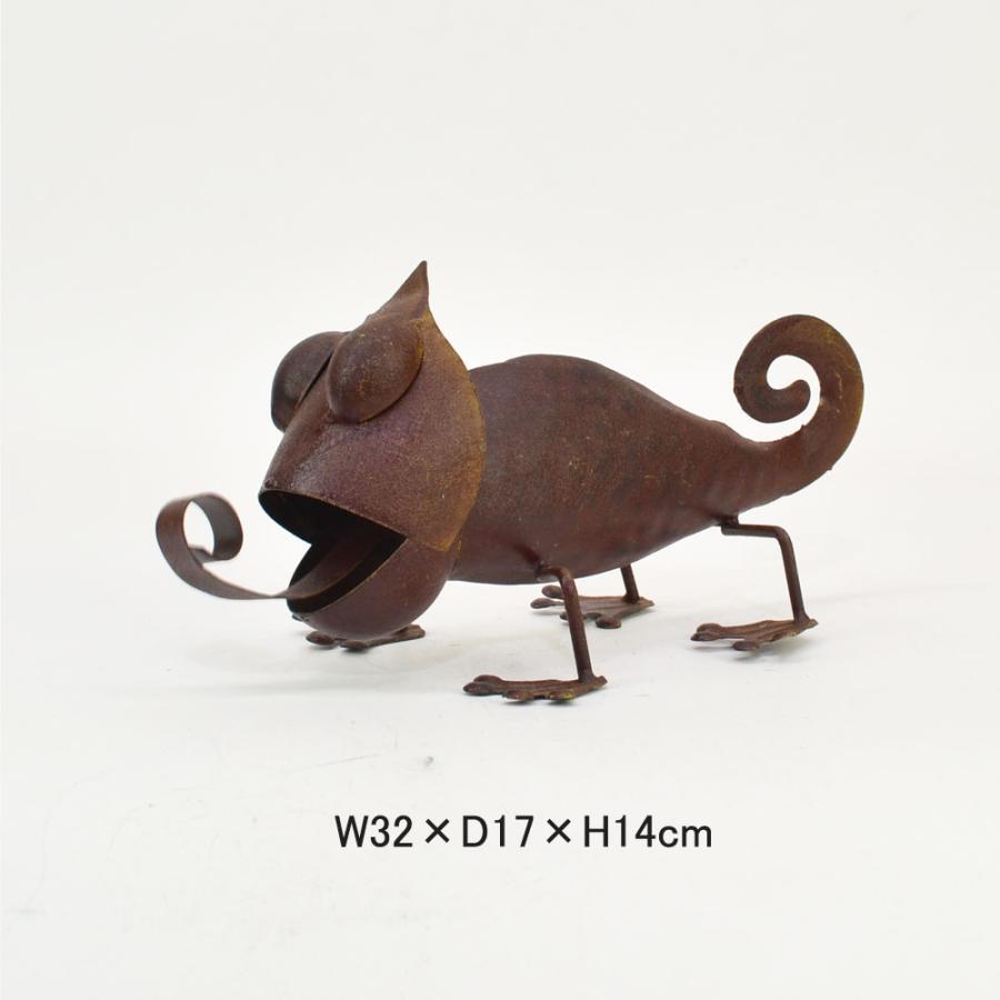 ブリキシリーズ ブリキ メタルカメレオン オブジェ 爬虫類