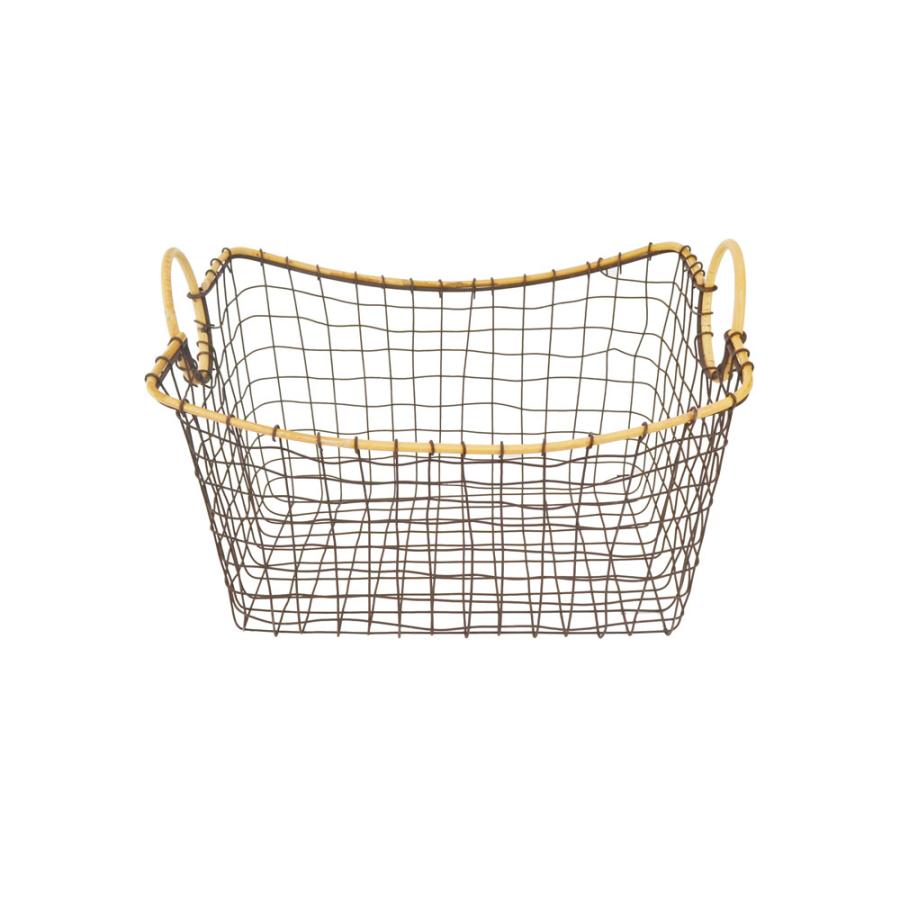 ワイヤーバスケット セット売り アイアン 籐 ラタン ワイヤー