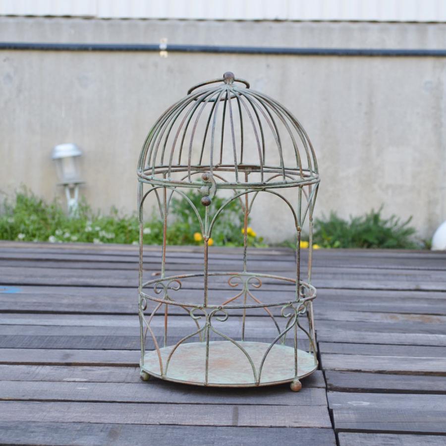 フラワーバードゲージ アイアン 鳥かご プランター 花台 庭 : ラタン
