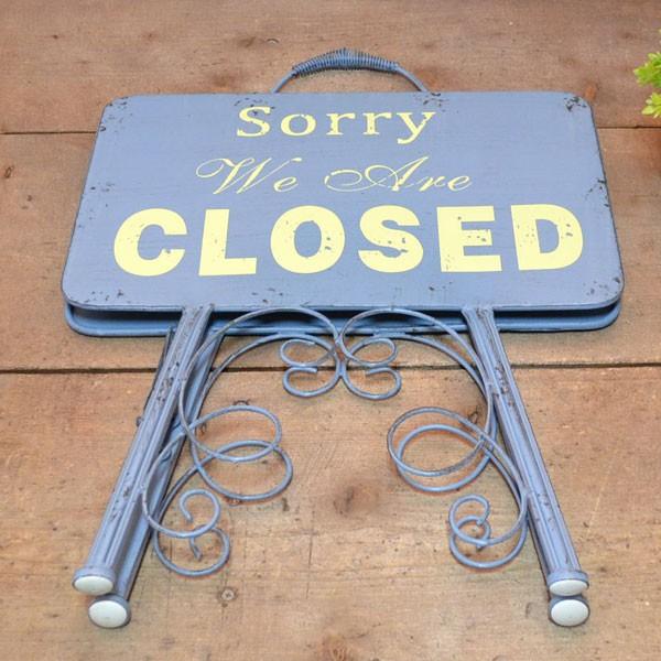 アイアン サインボード オープン クローズド アンティーク風 : ラタン