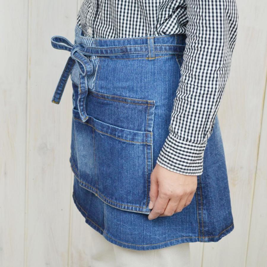 バラ売り可能、5枚セット デニム パッチワーク サロン エプロン バラ