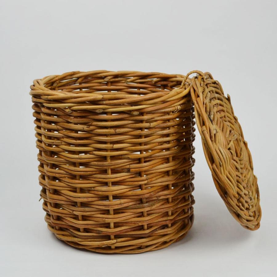 アラログふた付きラウンド バスケットL THE AROROG : ラタンハウス