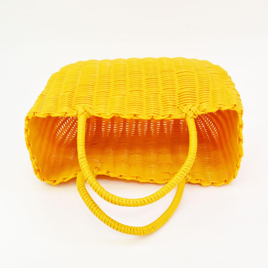 昭和レトロ　ビニールかごバッグ　イエロー　カラフル 昭和レトロ ビニールかごバッグ イエロー カラフル 昭和レトロ