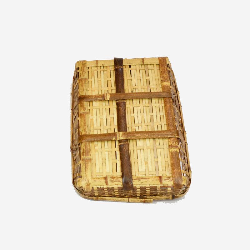 黒竹 竹かご L クロチク トレー 皮竹 青竹 台所 収納 : ラタンハウス