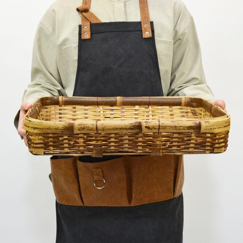 黒竹 竹かご L クロチク トレー 皮竹 青竹 台所 収納 : ラタンハウス