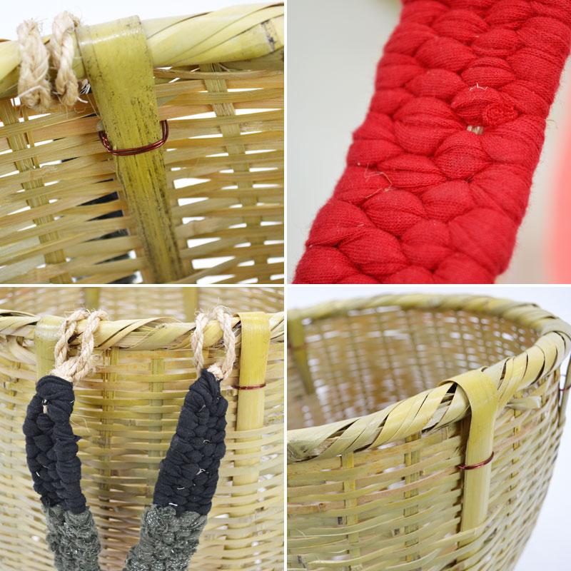 竹製 背負い籠 しょいかご 丸小 背負いかご リュック 竹 : ラタン