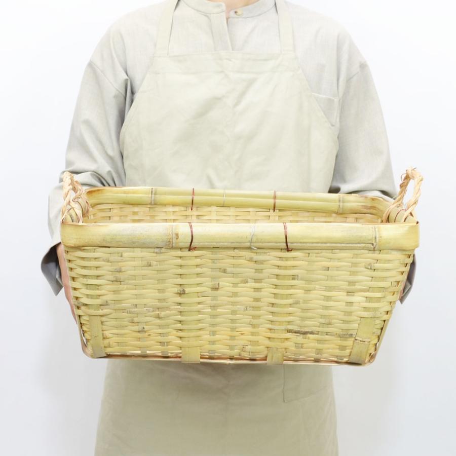 竹の収穫かご 青竹 野菜かご L 収納 ストレージ 竹籠 : ラタン 竹の収穫かご 青竹 野菜かご L 収納 ストレージ 竹籠 : ラタン