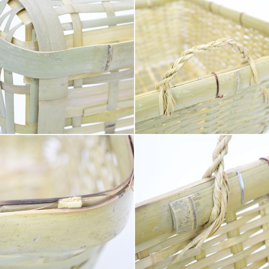 竹の収穫かご 青竹 野菜かご M 収納 ストレージ 竹籠 : ラタンハウス
