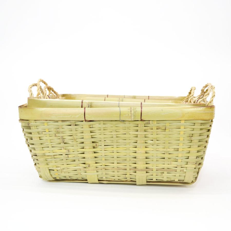 竹の収穫かご 青竹 野菜かご SMLセット 収納 竹籠 : ラタンハウス